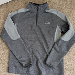 LL Bean Boys' Pacer Quarter-Zip Pullover Alloy Gray Size M (10-12)